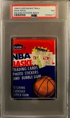 1986 Fleer Basketball Wax Pack PSA 7 (Poss Michael Jordan RC) Wilkins Back - Image 1 of 2