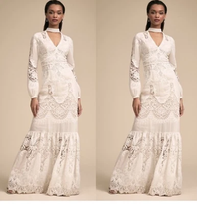 Monique Lhuillier Lyon Embroidered Choker Dress, Sz 8, New - Image 1 of 4