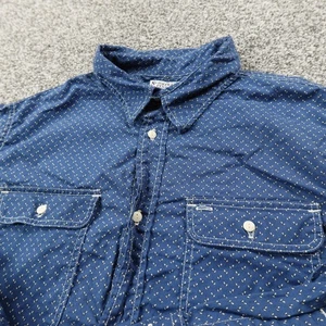 Schott Bros Shirt Mens 2XL Blue Geometric Print Long Sleeve Button Up Work USA - Picture 1 of 10