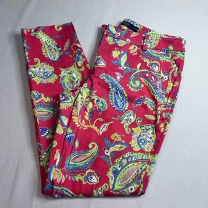 Pantalones Polo Golf Ralph Lauren Talla 6 Multicolor Paisley Mujer’s Floral Rosa - Imagen 1 de 9