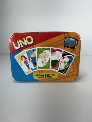 UNO Family Guy Card Game Tin Special Edition 2004 - Complete 112 Cards - Image 1 of 4