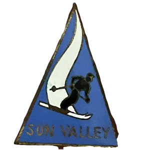Vintage Sun Valley Idaho Skifahrer emaillierte Metallnadel MCM - Bild 1 von 7
