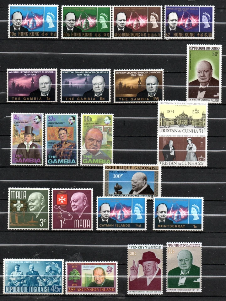 Commonwealth: Sir Winston Churchill sets of stamps inc HV Hong Kong set -MNH/MH - Image 1 of 1