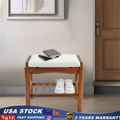 Banco de almacenamiento de zapatos de madera de pino de 1 nivel 17,72*11,81*15,75 pulgadas para entrada fácil instalación Foto 1 de 4