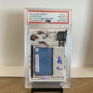 2022 Leaf Trinity #PACL1 Caleb Love Patch Auto-Holo Silver PSA/DNA Cert - Picture 1 of 2