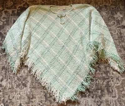 Xale xadrez verde Boyne Valley Weavers OS Plus Irlanda franja lã alpaca - Imagem 1 de 4