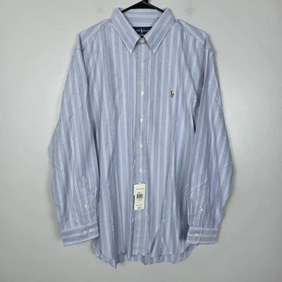 NUEVO CON ETIQUETAS Polo Ralph Lauren Para Hombres Rayas Botones Oxford Clásico Vestido Camisa Foto 1 de 4