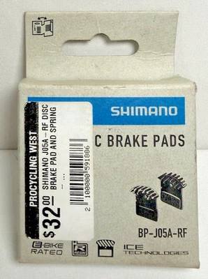 Shimano J05A-RF Disc Brake Pad and Spring - Resin Compound Finned Aluminum Back - Image 1 of 4