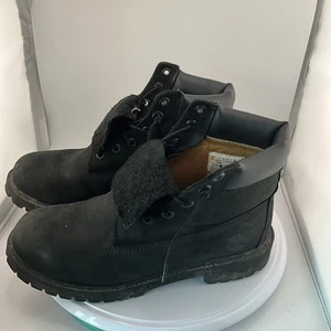 UNISEX Timberland 6 Inch Junior’s Premium Boots Black Nubuck TB012907 Size 6.5 M - Picture 1 of 9