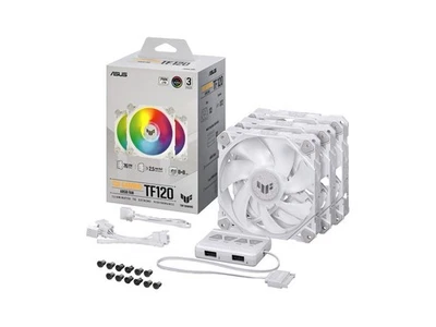 ASUS TUF GAMING TF120 ARGB WHITE EDITION Chassis Fan 3-Pin Customizable LEDs Bla - Image 1 of 4