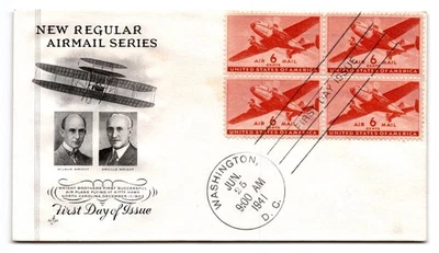 Wright Brothers First Day of Issue Cover 1941 Aviation Cachet - Image 1 of 2