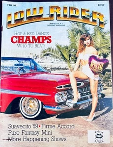 LATINO ART CULTURE CRUISIN MAGAZINE LOWRIDER MAGAZINE FEB 1991 W CENTERFOLD - Picture 1 of 3