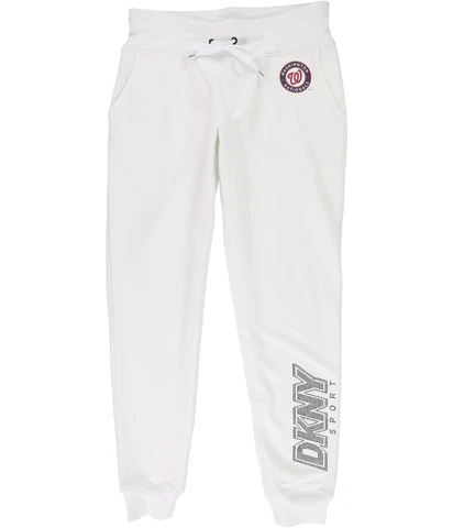 DKNY Womens Washington Nationals Athletic Jogger Pants, White, Small Cover