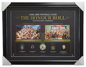 Adelaide Crows The Honour Roll Official AFL Frame with REAL REPLICA MEDALS + COA - Picture 1 of 1
