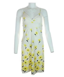 Nuevo Vestido para Mujer Vila Elastizado con Cinturón con Correas Xsmall Amarillo Blanco - Imagen 1 de 3