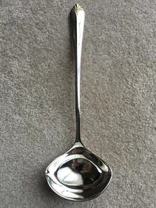 Royal Limited Large 13" Silverplated 2 Lip Ladle w/ 24 carat Gold Accent ~ VTG - Picture 1 of 5
