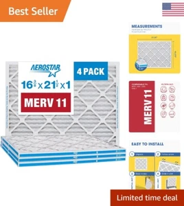 High Efficiency MERV 11 Pleated Air Filters - 4 Pack - Superior Filtration - Picture 1 of 7
