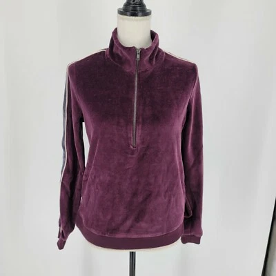 Fabletics Britt Pullover Media Cremallera Terciopelo Pullover Sudadera Borgoña Para Mujer XS Foto 1 de 4