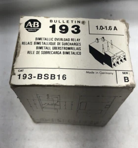 ALLEN BRADLEY NUEVO 193-BSB16 RELÉ DE SOBRECARGA BIMETÁLICO AJUSTE 1.0-1.6 AMPERIOS NUEVO EN CAJA - Imagen 1 de 7