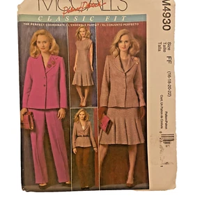 #M4930 McCalls Misses gefütterte Jacke und Kleid und Hose Schnittmuster Gr. 16-22 - Bild 1 von 4