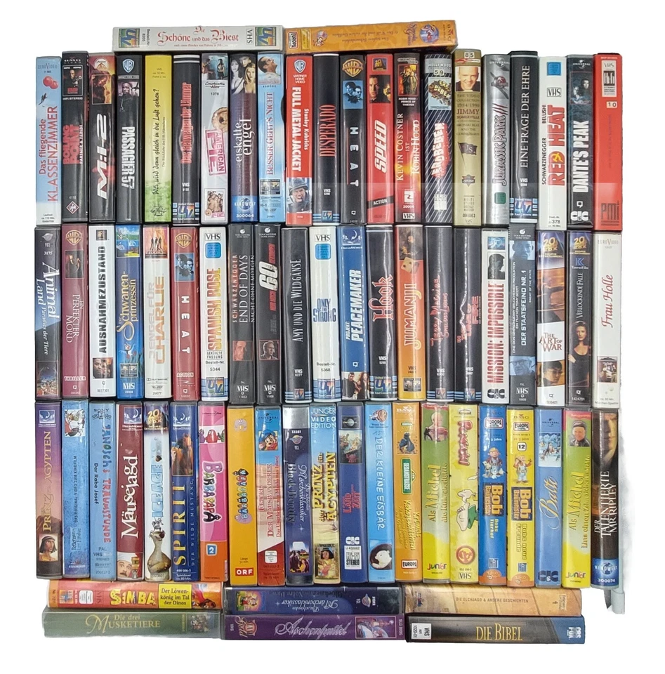 VHS Kassetten Sammler Traum - Über 70 Titel - Ein Stück Retro-Kultur für Dich! - Bild 1 von 1