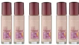 6 X Maybelline Instant Age Rewind Radiant Firming Foundation SPF15 Creamy Ivory - Picture 1 of 2