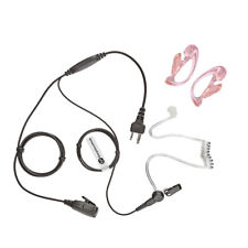 COVERT ACOUSTIC TUBE EARPIECE FOR 2 PIN INTEK RADIO WITH HQ PTT MICROPHONE