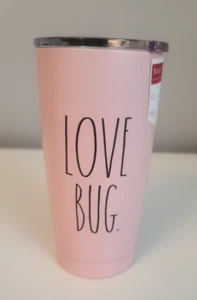 Rae Dunn Love Bug Pink Tumbler w/ Lid TM075 BPA-Free Stainless Steel 17oz 500 ml - Picture 1 of 8