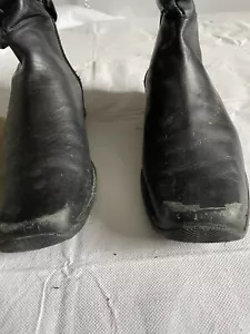 WOMEN BLACK LEATHER ZIP UP FLAT KNEE LENGTH BOOTS SIZE UK 7 EU 40 - Picture 1 of 9