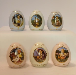 M.J. Hummel Porcelain Egg Collection, Danbury Mint Set Of 6, No stands - Picture 1 of 17