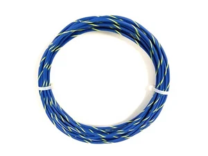 14 ga GAUGE GXL AUTOMOTIVE HIGH TEMP COPPER WIRE - 25 FT BLUE W/ YELLOW STRIPE - Picture 1 of 1