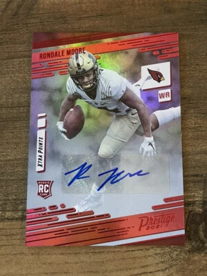 2021 PANINI PRESTIGE RONDALE MOORE RC XTRA POINTS RED AUTO SP CARDINALS - Image 1 of 2