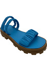Schutz Leather Sporty Slide Sandals Lirah True Blue