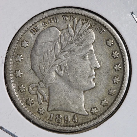 1894-O Barber Silver Quarter CHOICE XF+ E270 OLL Cover
