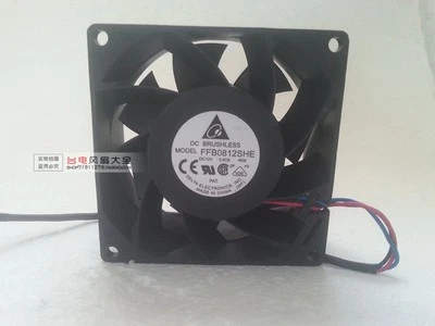 Delta FFB0812SHE cooling fan DC 12V 0.87A 80x80x38mm 3-Pin - Image 1 of 4