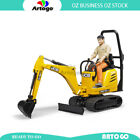 360&#176;&#160;Rotatable Chassis JCB Micro Excavator 8010 CTS And Contruction Worker 1:16