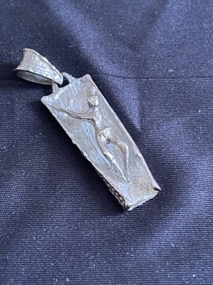 UnoAerre Medaglia Crocifisso Vintage Anni 70  In Argento  - Immagine 1 di 4