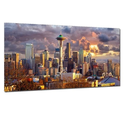 Большой Сиэтл Сити настенное искусство холст печать дома офиса спальни Metropolis наблюдатель... - Изображение 1 из 4