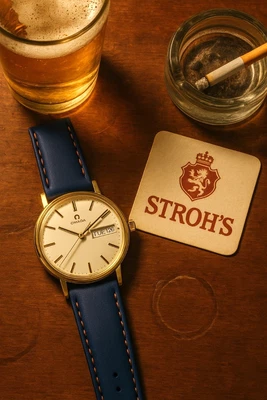 Omega Automático Cal. 1020 Day-Date "The Stroh's" // Nuevo de Lote Antiguo 1978 Gold Aw (NJL028898) Foto 1 de 4