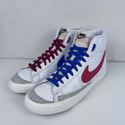 Scarpe Nike Blazer '77 Uomo US Taglia 7.5 Vintage Mid Bianco Blu e Rosso Sneakers
