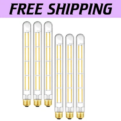 Vintage Style 10W Dimmable Tube LED Light Bulbs - 3000K Soft White, E26 Base - Image 1 of 4