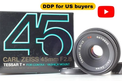 [Top MINT in Box] Contax Carl Zeiss Tessar T* 45mm f/2.8 MMJ CY Mount From JAPAN - Image 1 of 4