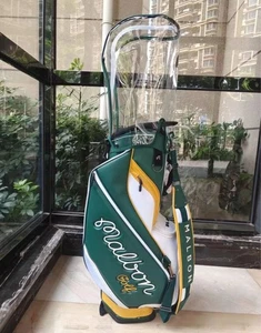 Malbon Golf Caddy Bag GOLF Stand Bag Blanco Verde Con Capucha Cubierta Nuevo - Imagen 1 de 8