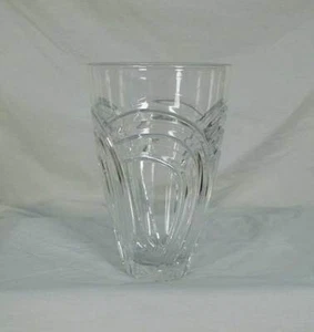 Rogaska Maestro Vase Flower 8 inch Round Clear Crystal Cut Arch Slovenia - Picture 1 of 2