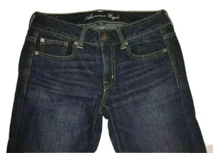 American Eagle Damenjeans Größe 2 x 27" Boy Fit Stretch Straight Dark Denim - Bild 1 von 5