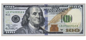 $100 Bill Design Non-Slip Rubberback 22X53 Modern Runner Rug Machine Washable - Picture 1 of 11