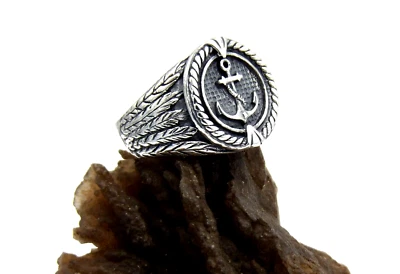 Hand Made in USA 925 Sterling Silver Anchor Ring-Custom size - Image 1 of 4