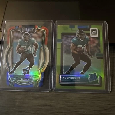 2023 Donruss Optic Snoop Conner Lime Green /35 & Select  Red/Blue retail diecut - Image 1 of 4