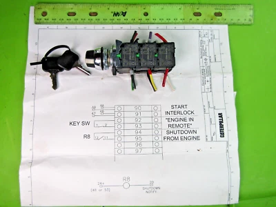 Ignition Switch for Series 3 Cat Model 3516 Marine Diesel Engine 2 keys 14 wires - Image 1 of 4