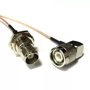 TNC female bulkhead to TNC male right angle RF cable RG178 15cm for wifi router - Picture 1 of 6